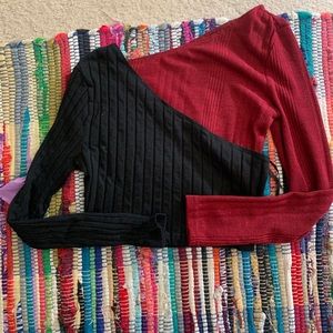 Two One Sleeve Cropped Tops